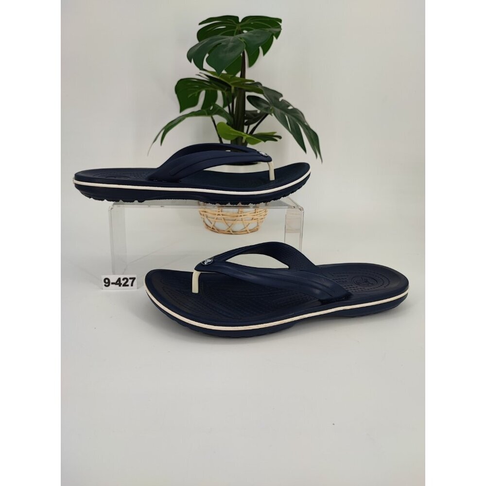Crocs Men's Crocband Navy Blue Thong Flip Flops Size 9 US